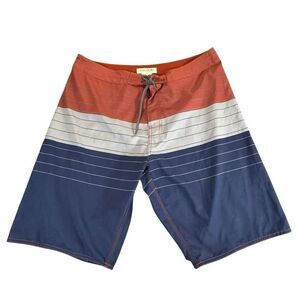 Paul Frank Shorts 38 Multi Colored Stripe Loop Tie Front Waist Swim Trunks
